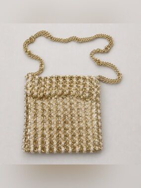 Vintage Walborg 1960’s Metallic Interlocking Gold Purse Inspired by Paco Rabanne